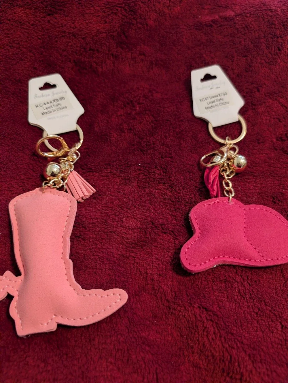 Pink Western Cowboy Hat & Boot Keychain/Bagcharm Set| NWT